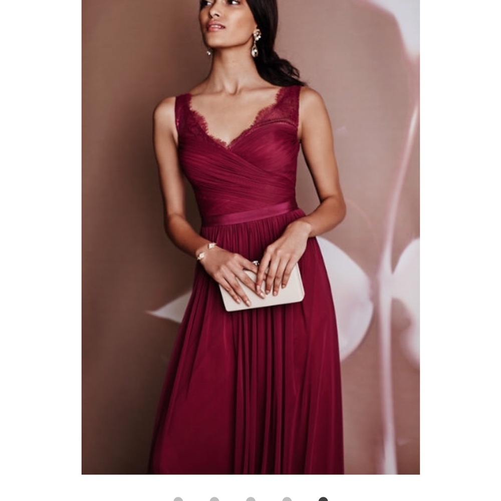 BHLDN Burgundy Lace Wedding Dress